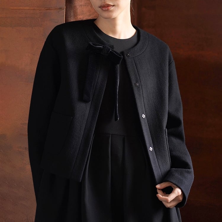 リボンタイ ノーカラージャケット No.5428