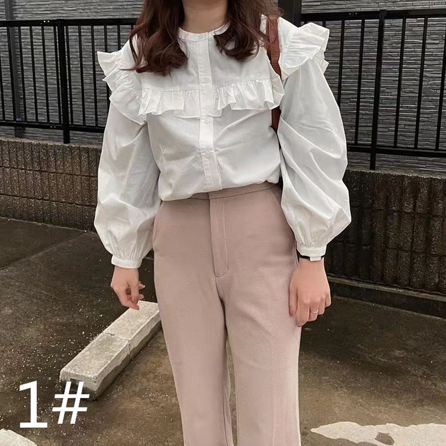 2022春夏新作 フレア 人気ブラウス トップス 長袖 レディース Aライン スタイリッシュ おしゃれ