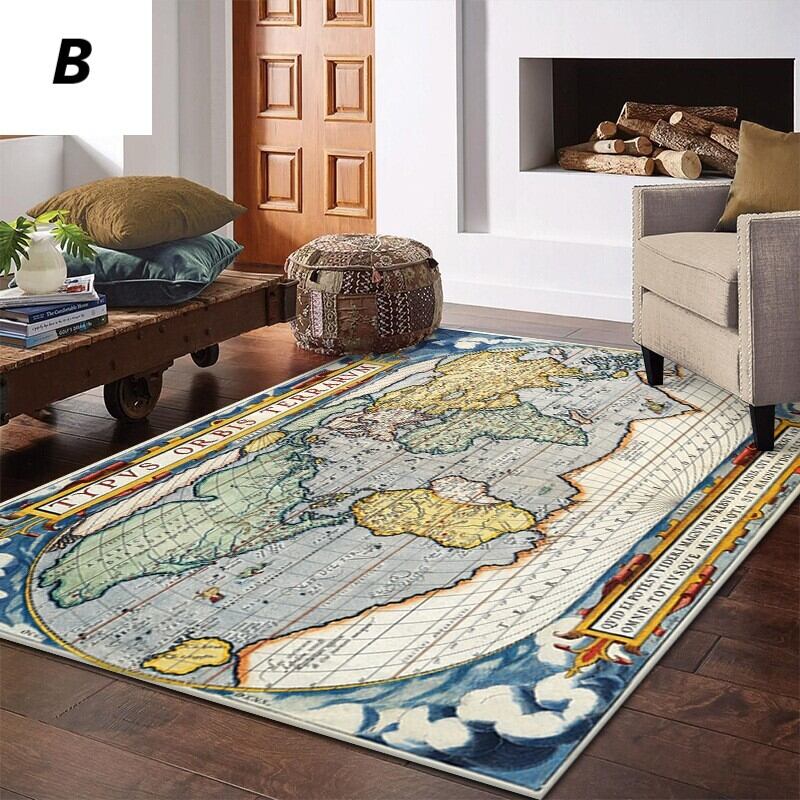 風景画の絨毯　海外お土産　ラグ カーペット 世界地図 200cm × 140cm おしゃれ かわいい 絨毯