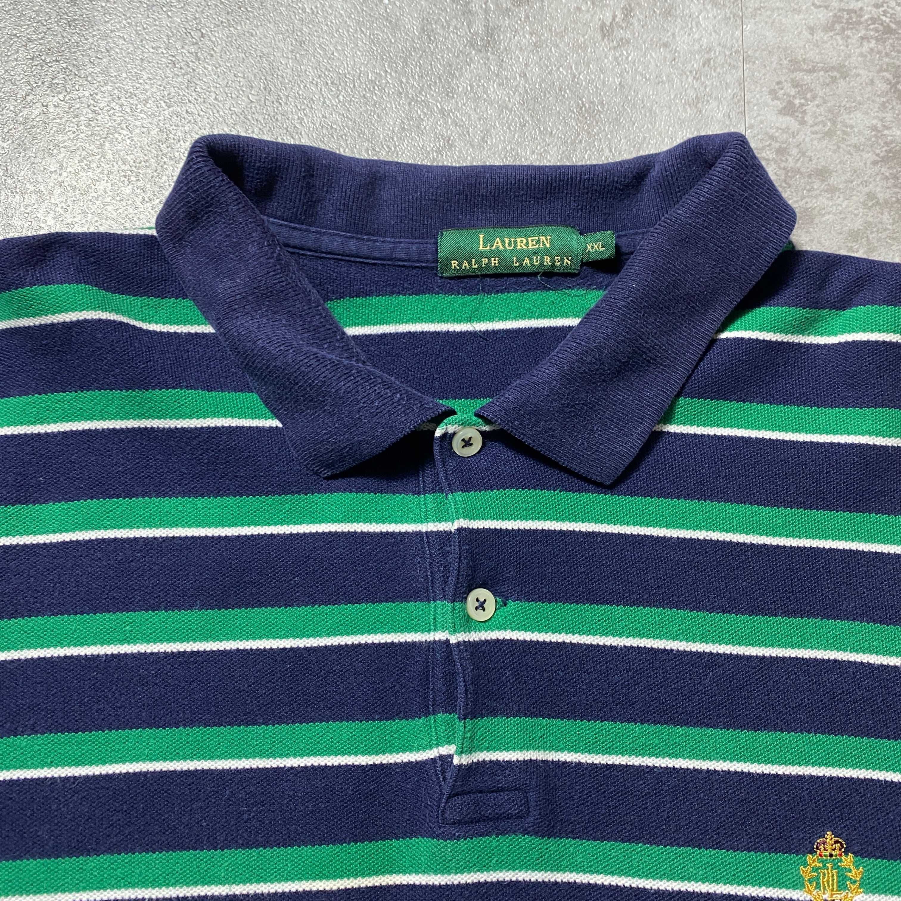 00's Lauren Ralph Lauren ローレンラルフローレン 刺繍ロゴ ボーダー