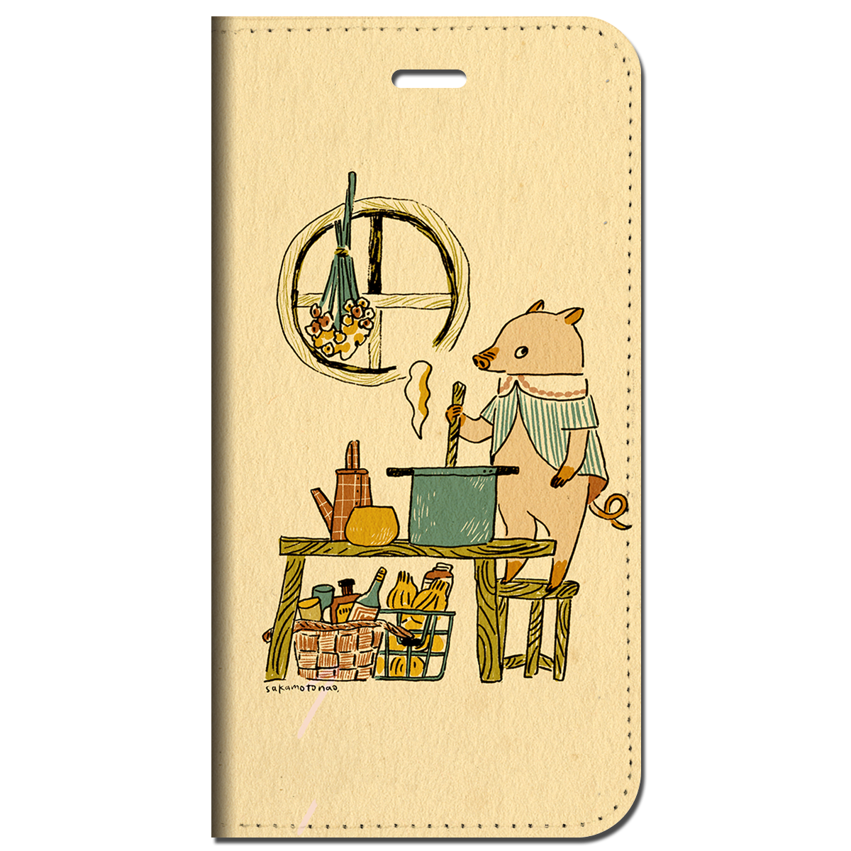 iPhone対応 スマホ 手帳型ケース ブタさんのお家 イラスト 動物 キュート デザイナーズ 【iPhone17 / iPhone16 / iPhone16e / iPhoneSE 他 iPhone各機種対応】 st38