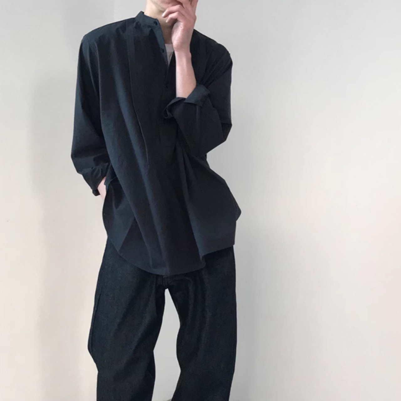 ノーカラールーズモダンシャツ　0794