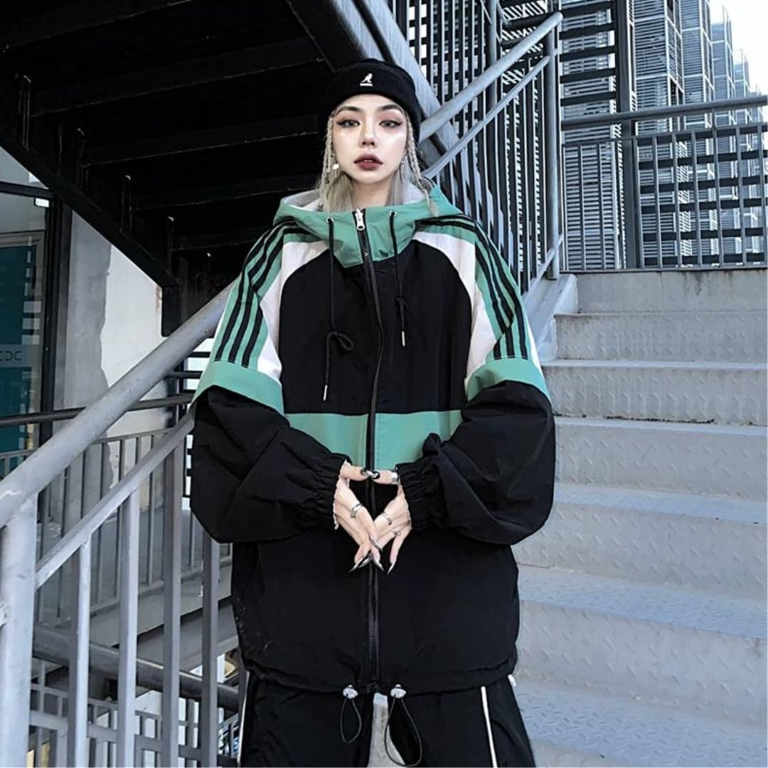 adidasトラックジャケット×ベルベットふわふわパーカー　ブラウン\u0026ピンクM