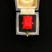 Vermillion red rectangle glass ring