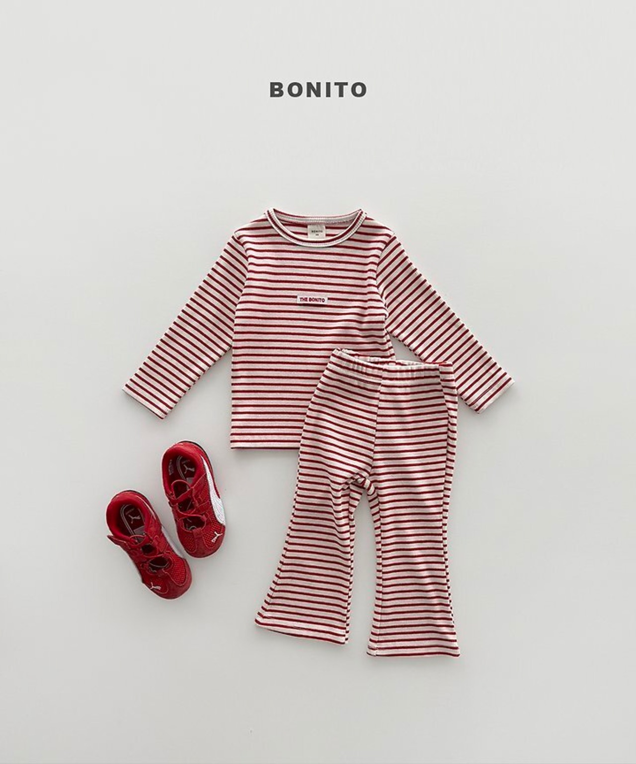 【取寄/韓国直送】BONITO 26/AT タンタンストライㇷ゚スリムセット｜夏服｜韓国子供服