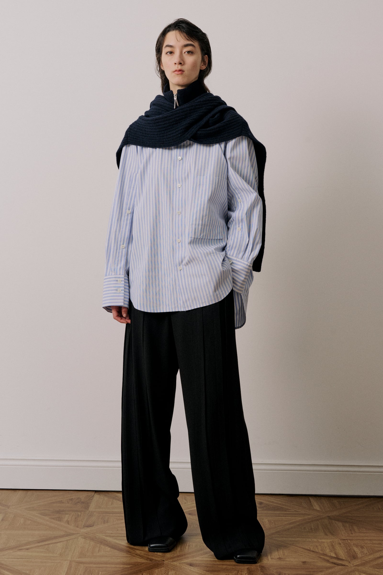 ZIP ストールニット / ラムウール＆ヤク / U744-K02-108 | UJOH ― UJOH