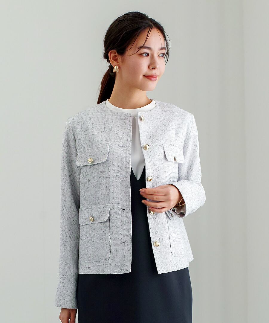 SALE 30％OFF】【 きちんと華やぐ 】 ミックスカラーツイード・ノー