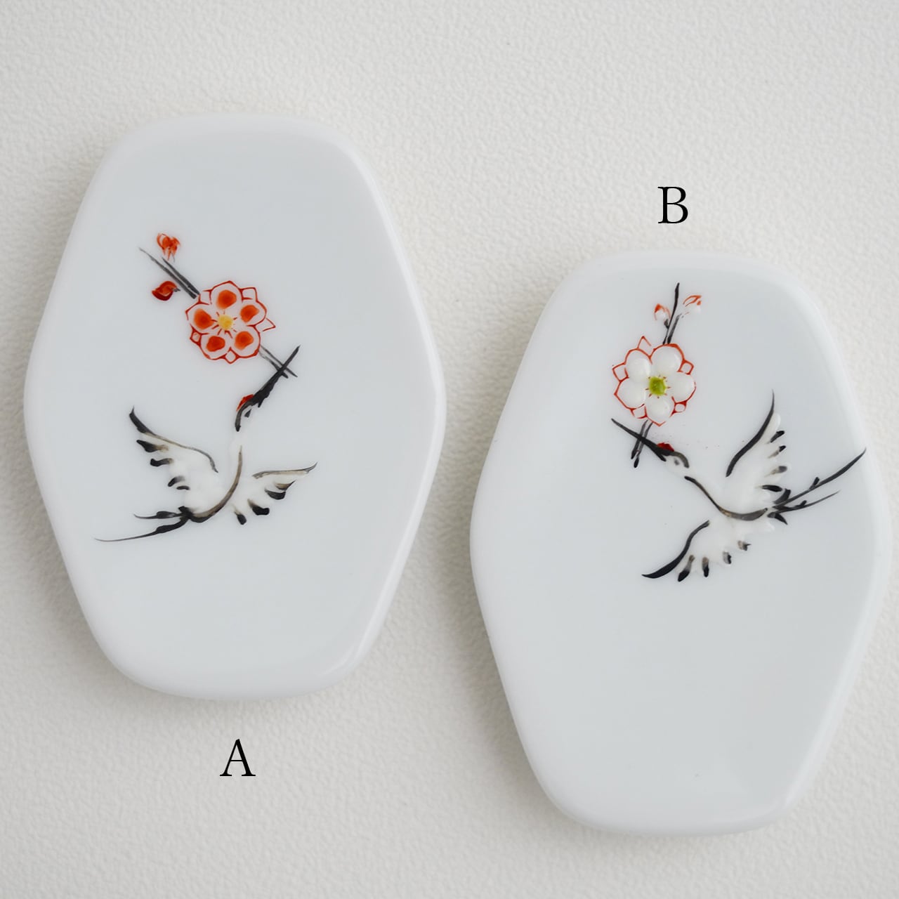 鶴松竹梅 六角箸置き（1個） | 肥前赤絵窯元 鷹巣