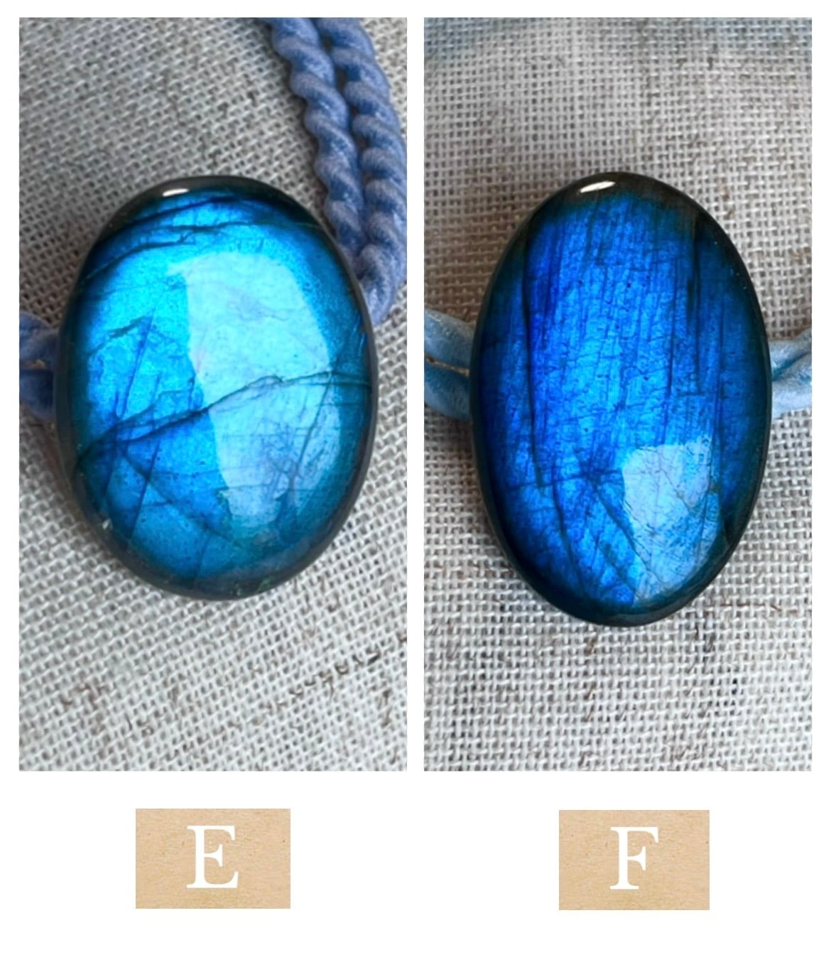 アンデシンラブラドライト　ヘアゴム AAAAA Oval Labradorite hair accessory(マダガスカル産オーバル