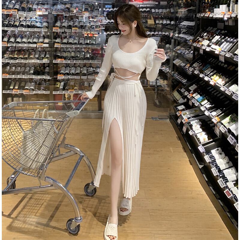 ショートTシャツ オータムニットスカート ロング 秋物 ガールズファッション30788052734