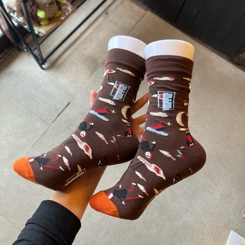 TOPANGA Socks  Lady's Art Socks　Evening　アートソックス　イブニング　夜　ブラウン　レディースソックス　靴下