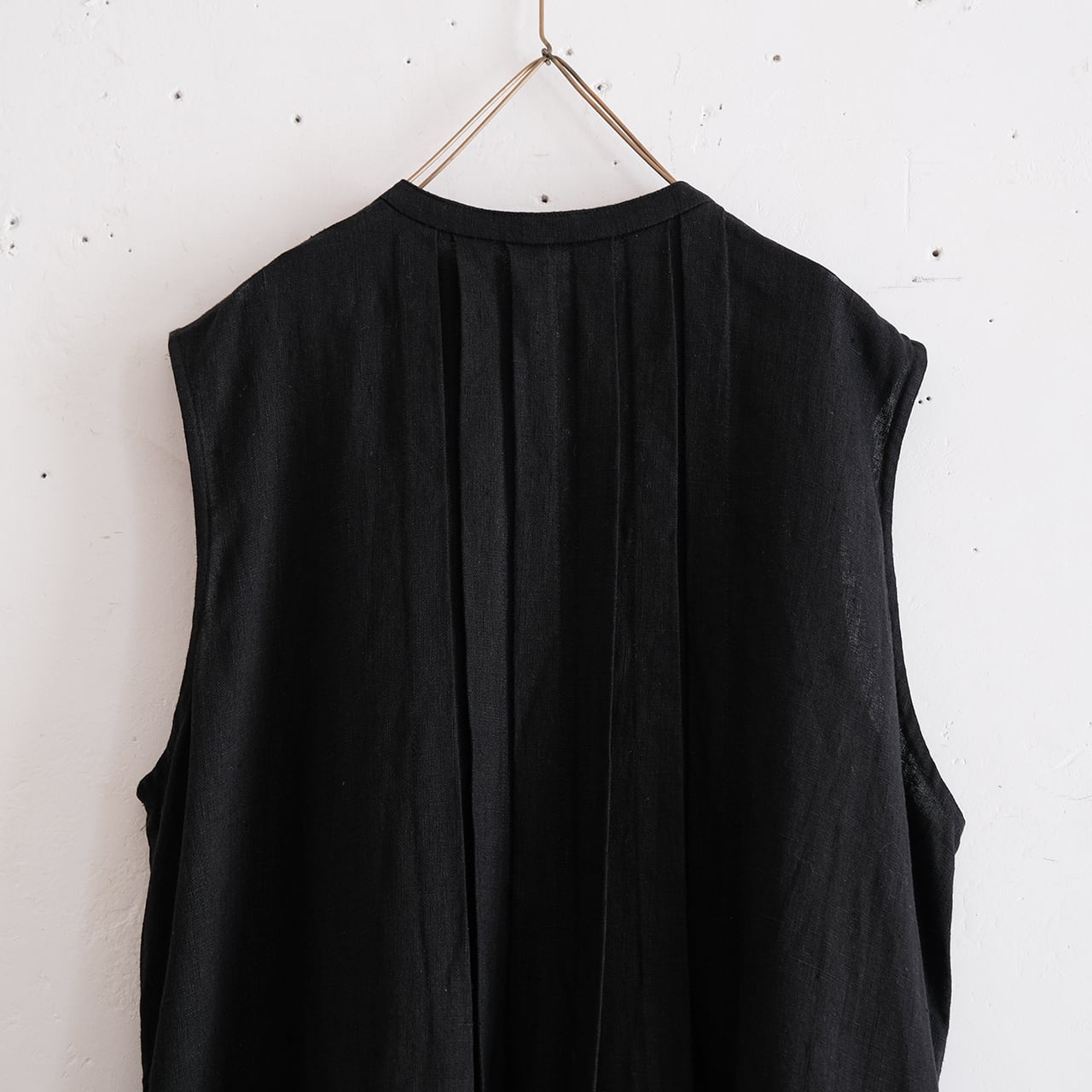 SALUE pin tuck sleeveless dress linen