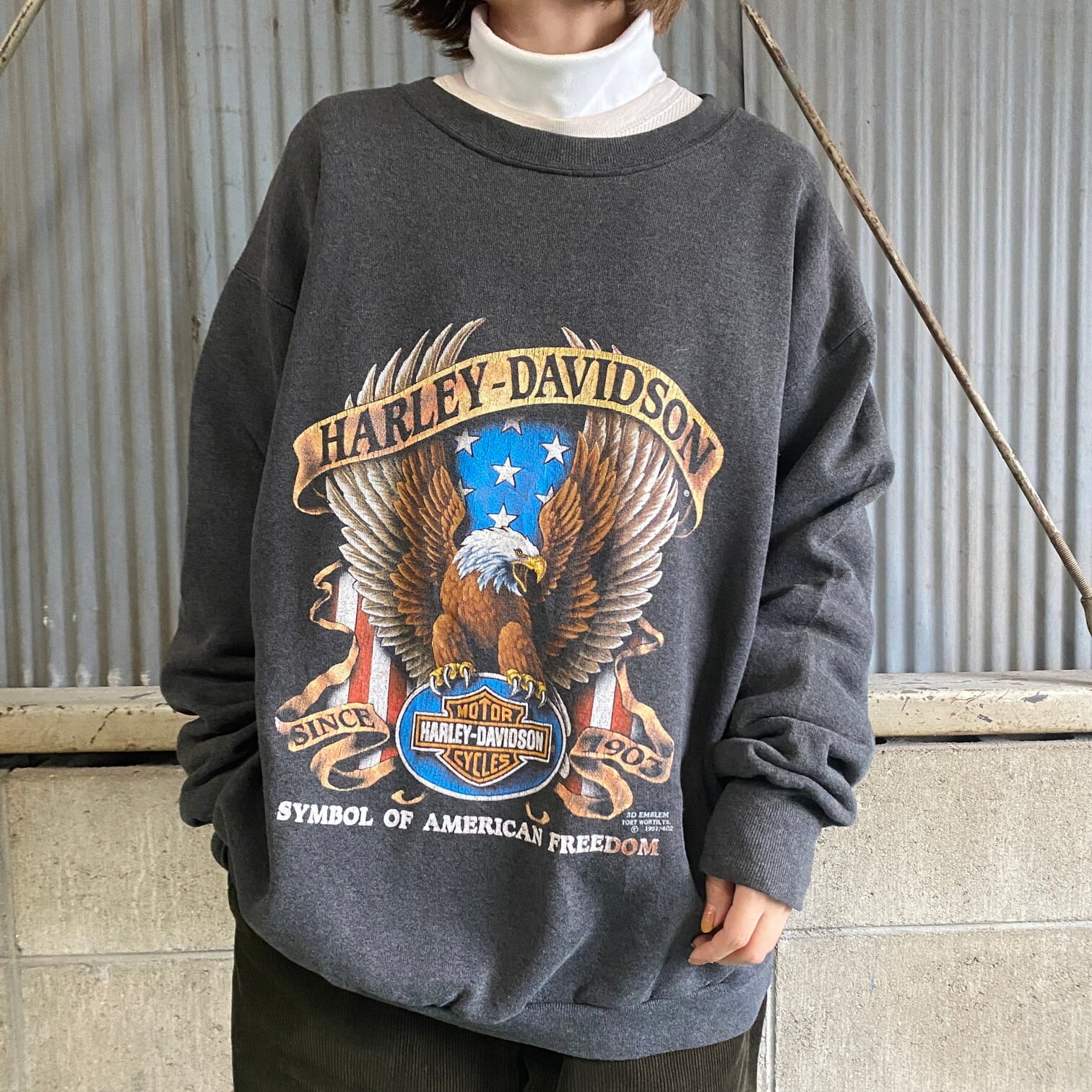 古着 90年代 ハーレーダビッドソン Harley-Davidson 両面プリント ロゴ  