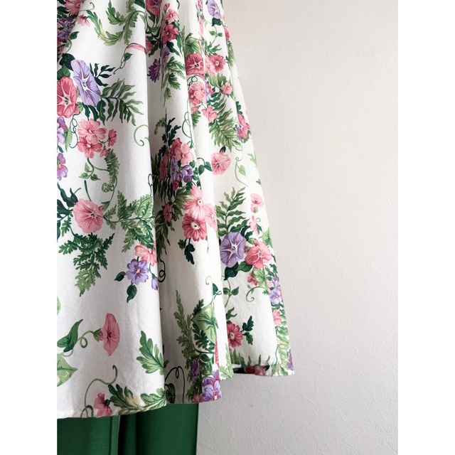 White Botanical Floral Circular Mini Dress
