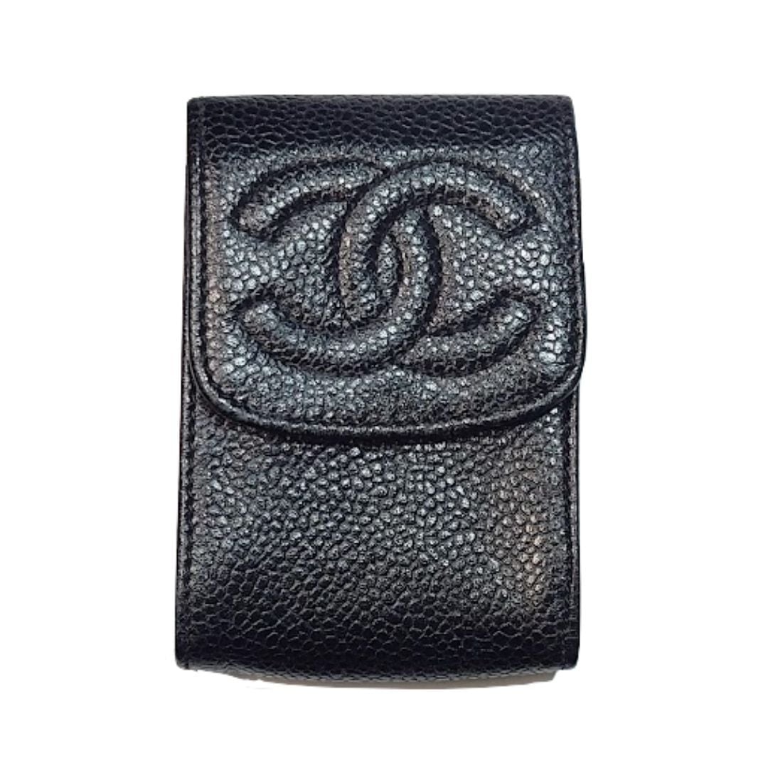 CHANEL シャネル キーケース ミニポーチ ココマーク 黒 キャビアスキン  