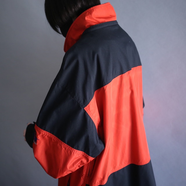 "Eddie Bauer EBTEK " red × black  over silhouette nylon anorak