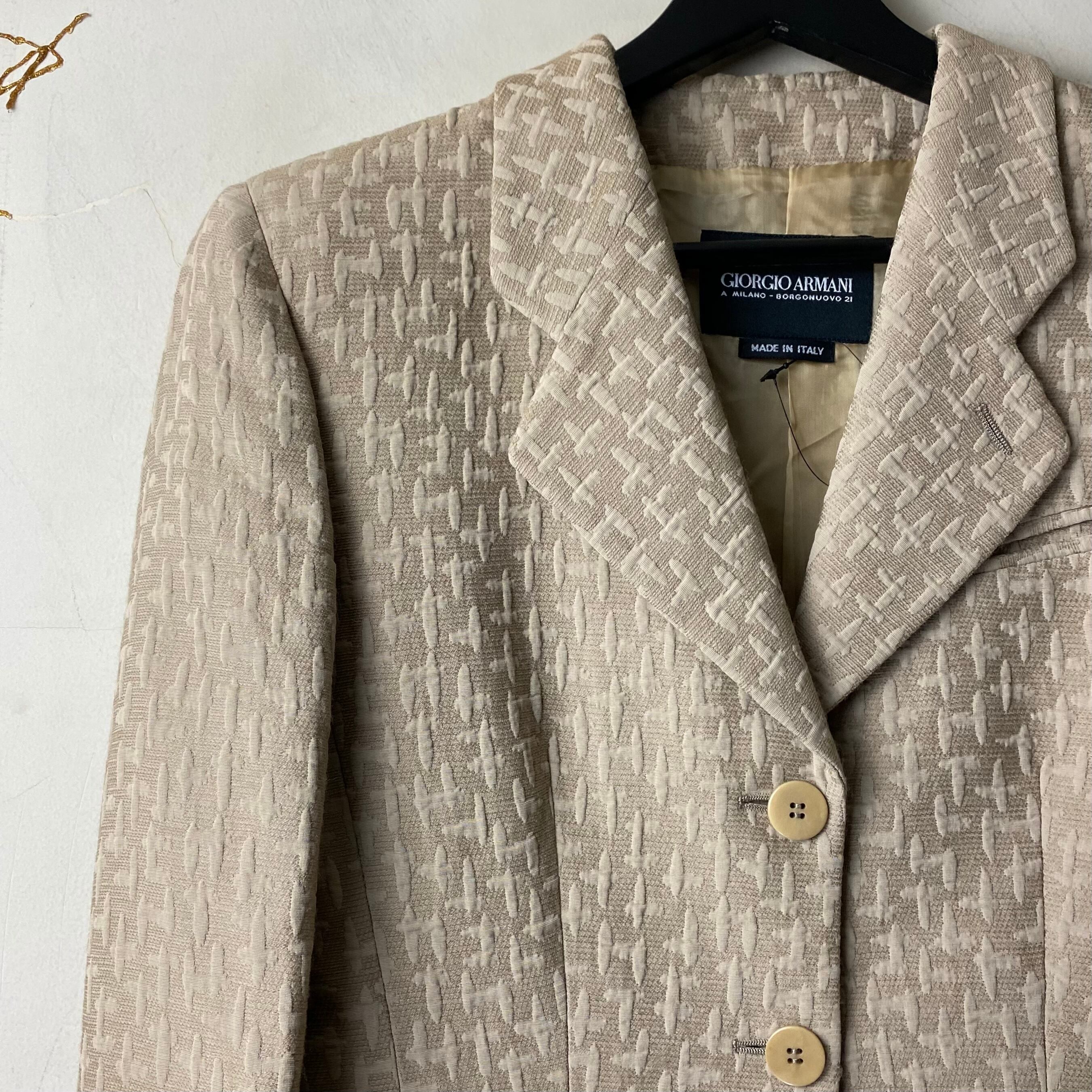 vintage GIORGIO ARMANI woven design tailored jacket | NOIR ONLINE