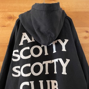 【GILDAN】ワンポイント バックプリント anti scotty scotty club プルオーバー パーカー USA古着