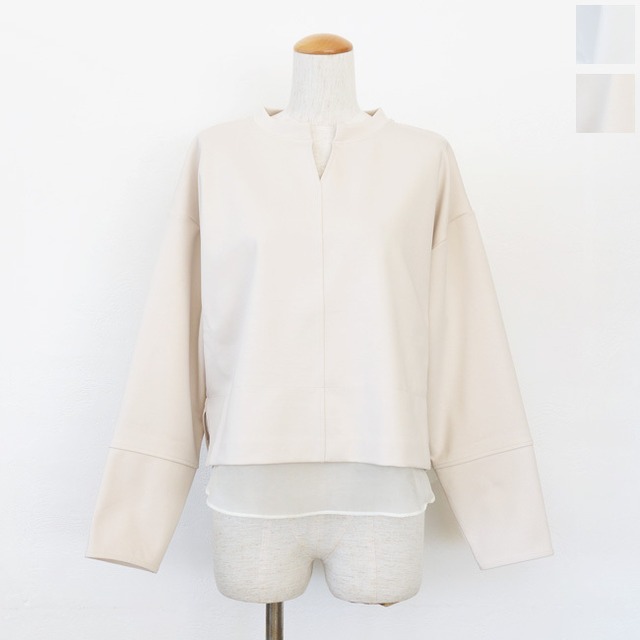 ESPEYRAC (エスペラック) カットソー レイヤード キーネック ドロップショルダー 長袖 7611004