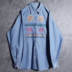embroidery design denim shirt