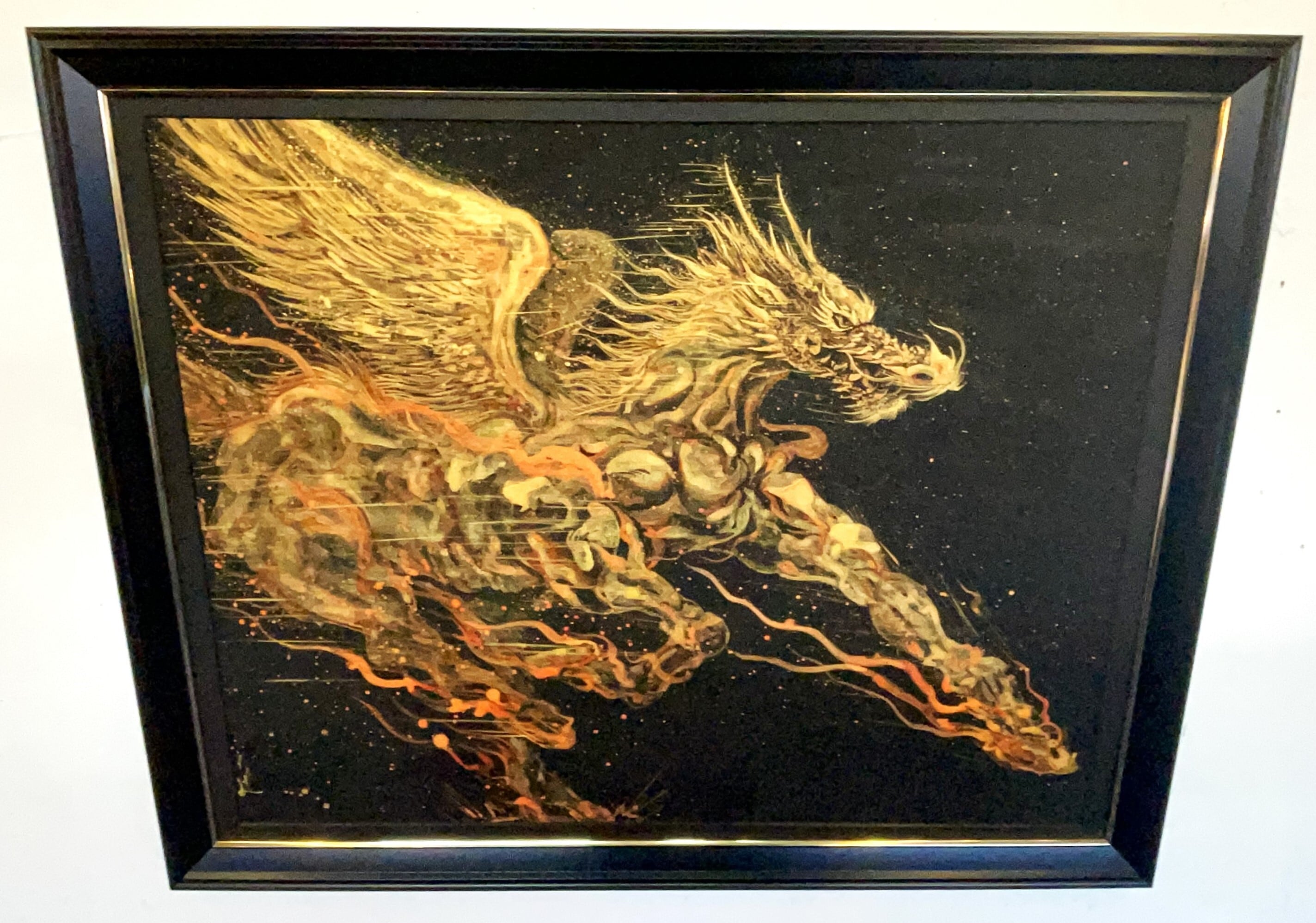 現代水墨画家 絵師白道 「白鳳凰」 直筆作品 証明書カード付 鳥 鳳凰