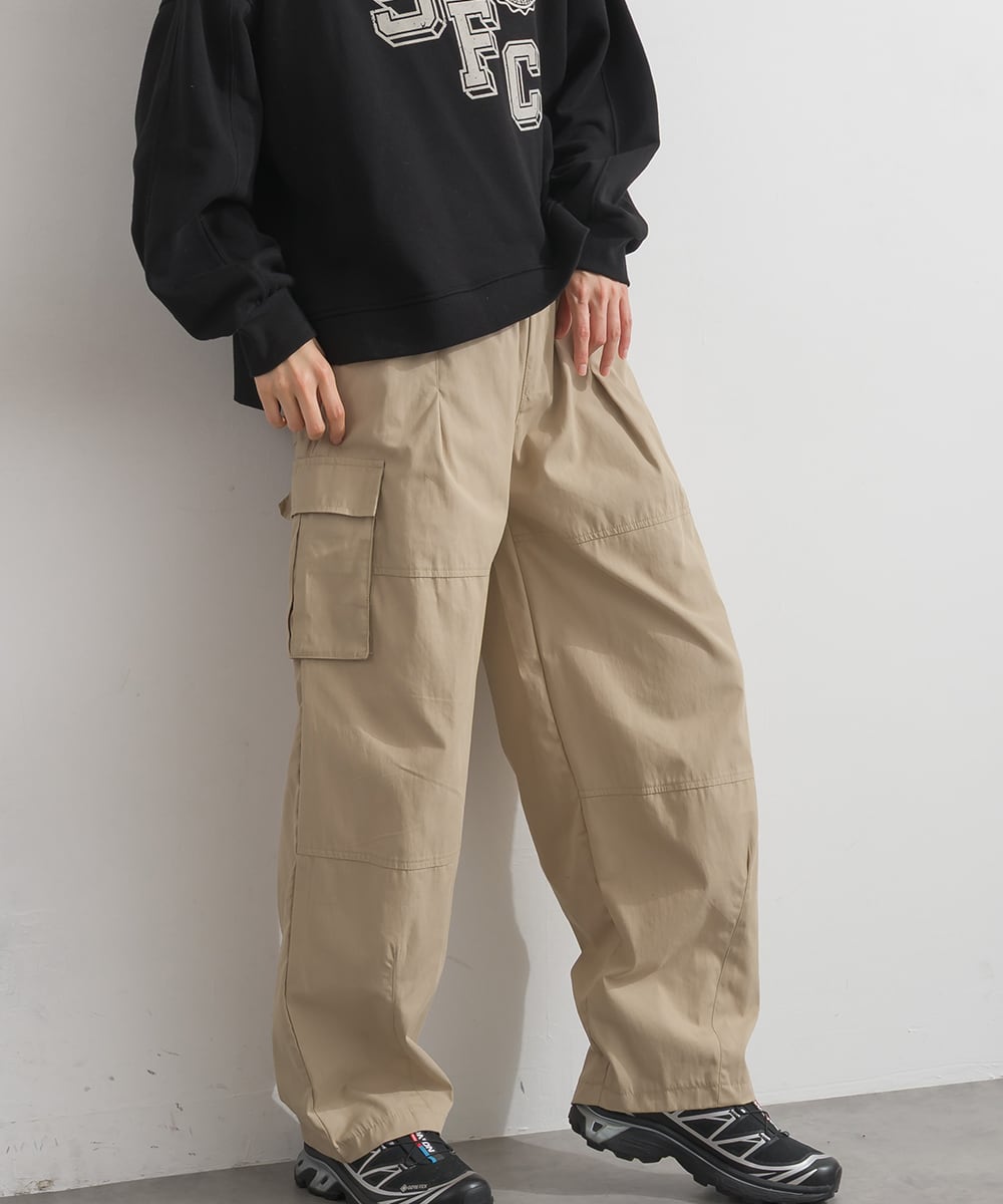 K263162 コットンナイロン 立体カーゴコクーンパンツ / Cotton-Nylon