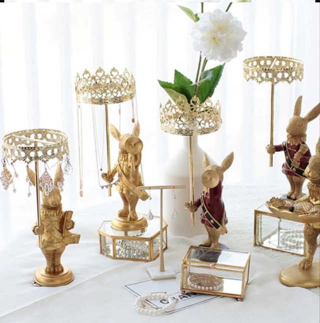 【4pattern】antique rabbit  accessory display【m137】