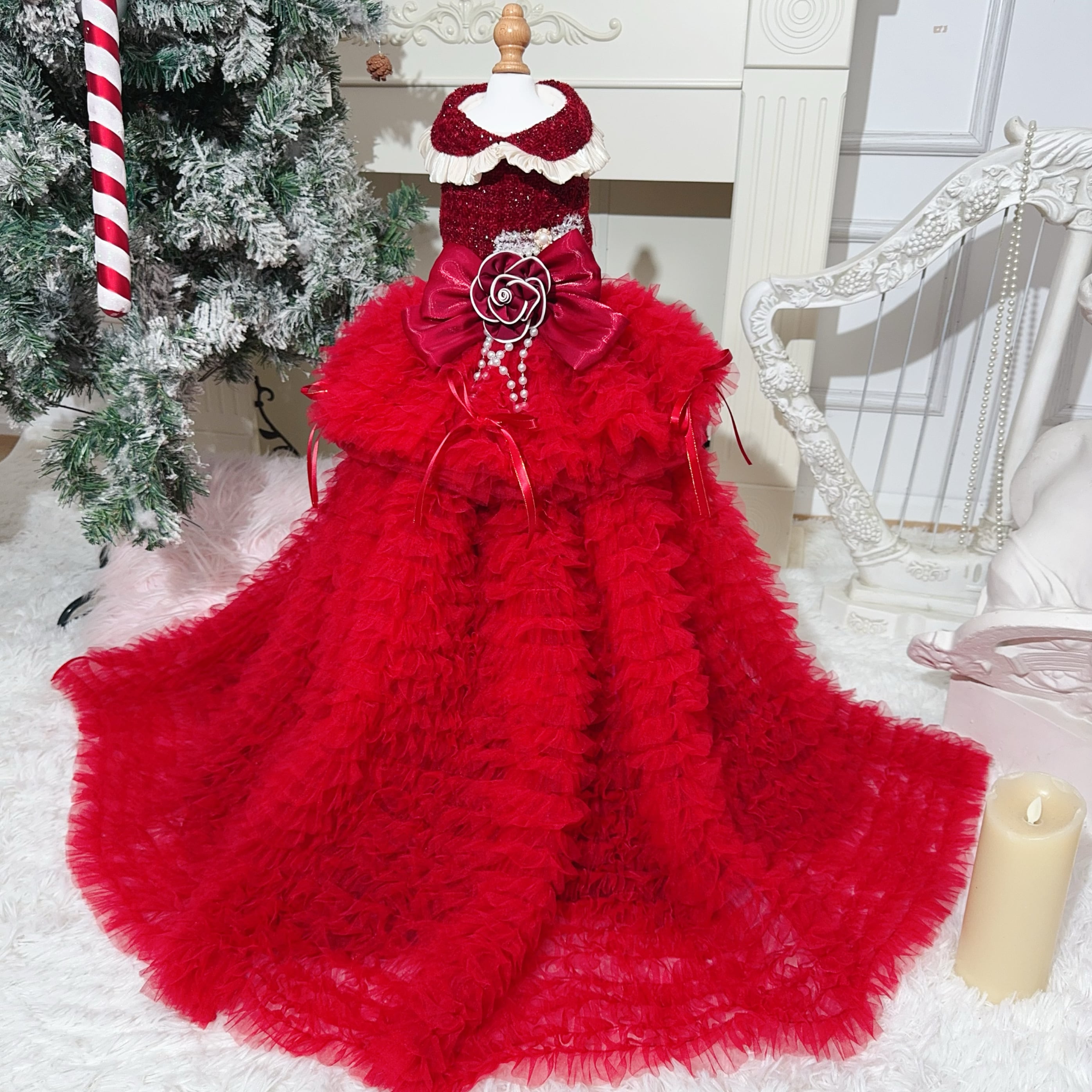 クリスマスローズロングドレス 00636