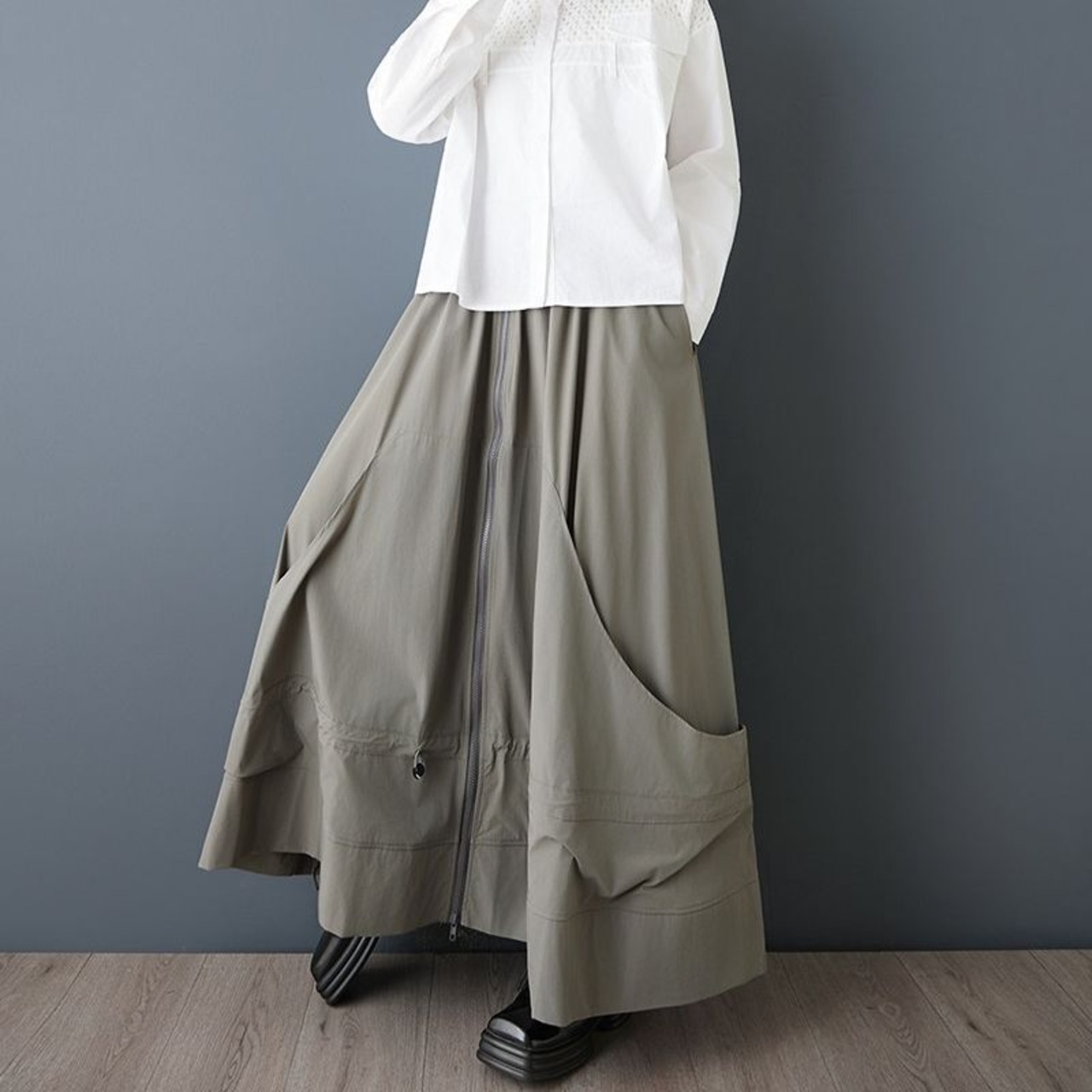 ドローストリング ジップ スカート  00202