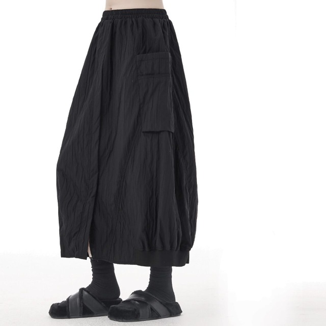 High neck nylon gather setup C0955