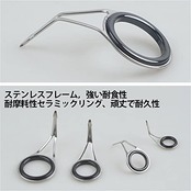 ロッドガイド 釣り竿トップガイド ヒント セット セラミックリング ステンレス鋼 釣り竿穂先 交換 修理キット 収納ボックス付き (9本 黒 (6#-30#) ロッドガイドリペアセット)