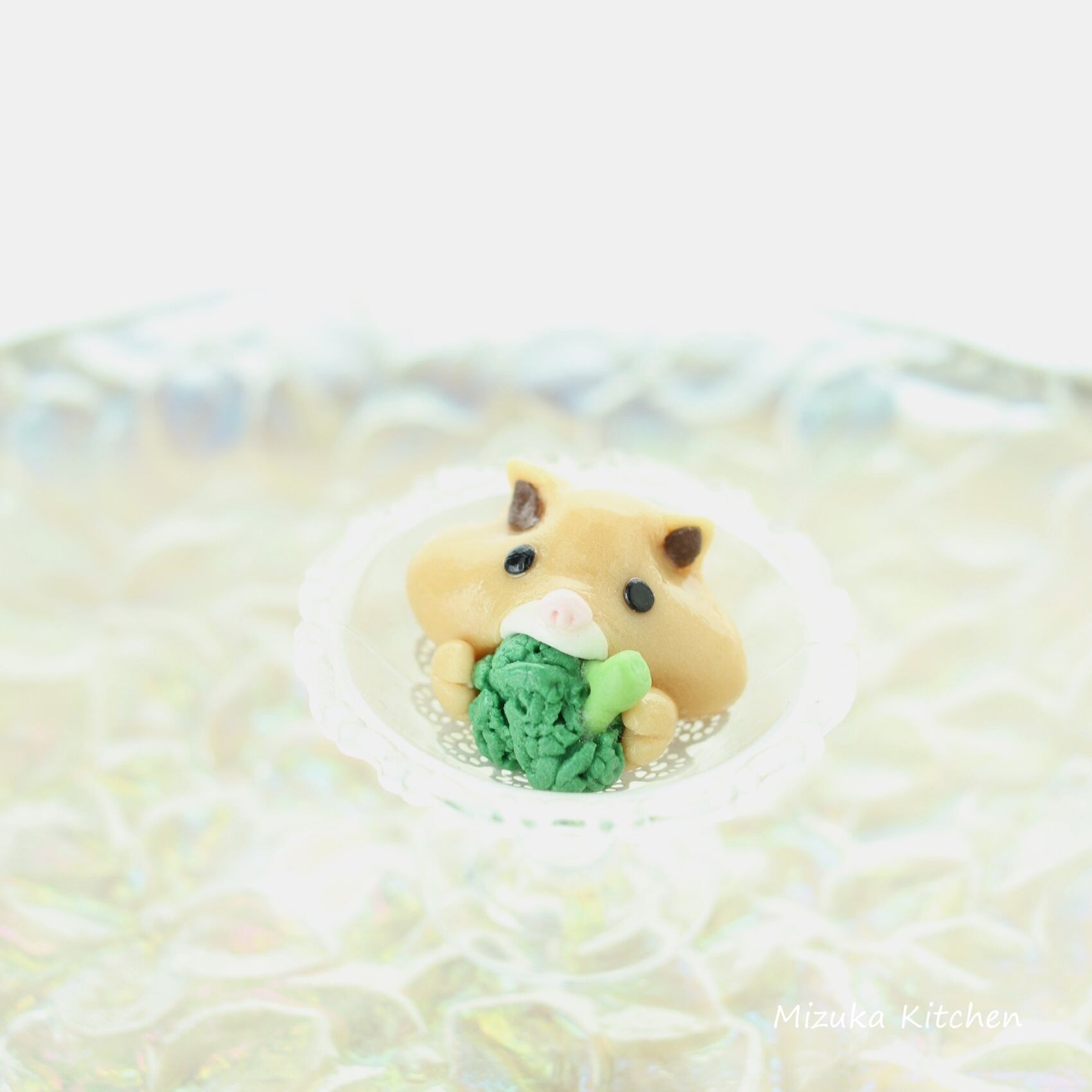 くぅさん ブロッコリーを頬張る キンクマハムスター Mizuka Kitchen