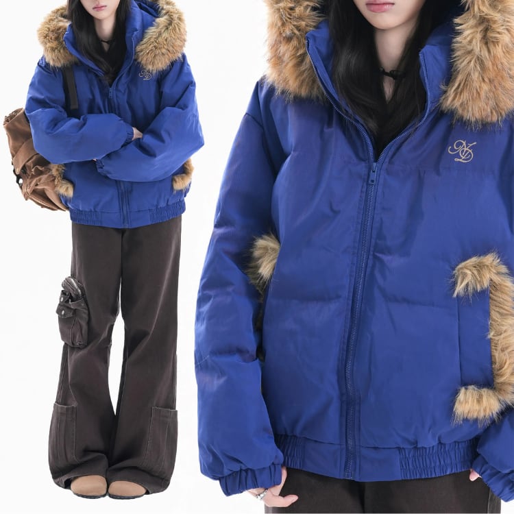 ファー付き ジップアップ ジャケット ◆3col L00208