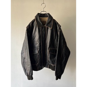 -ST.JOHN'S BAY- 90's A-2 type leather jacket