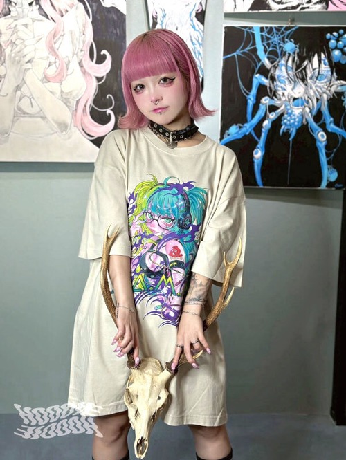 【HOODIE】x KUUA collaboration 26 T/S GREIGE