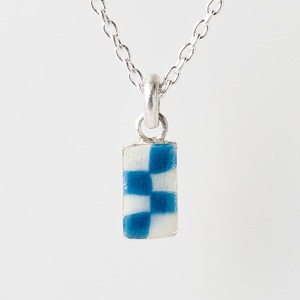 CHECK blue & white - necklace -