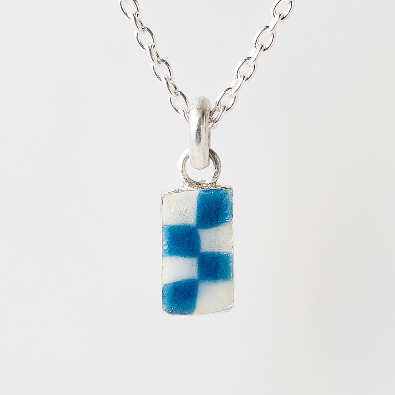 CHECK blue & white - necklace -