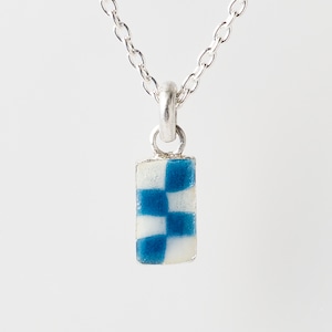 CHECK blue & white - necklace -