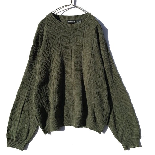 Vintage Big Silhouette Cotton Crew Neck Knit [1990s] Vintage Crew Neck Knit