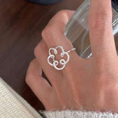 S925 flower wire ring