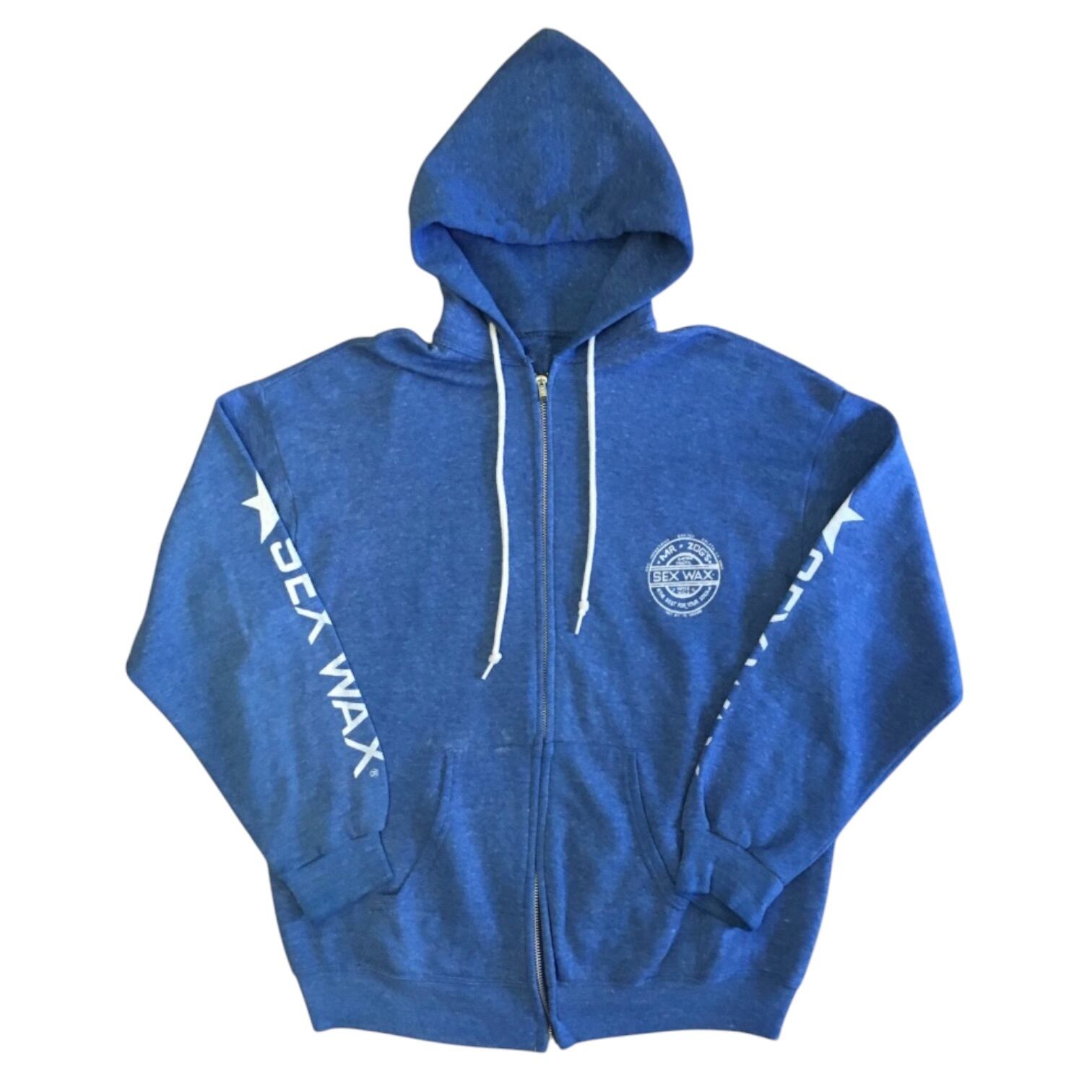 SEX WAX Full-Zip Sweat Hoodie / Sleeve Print / Light Blue