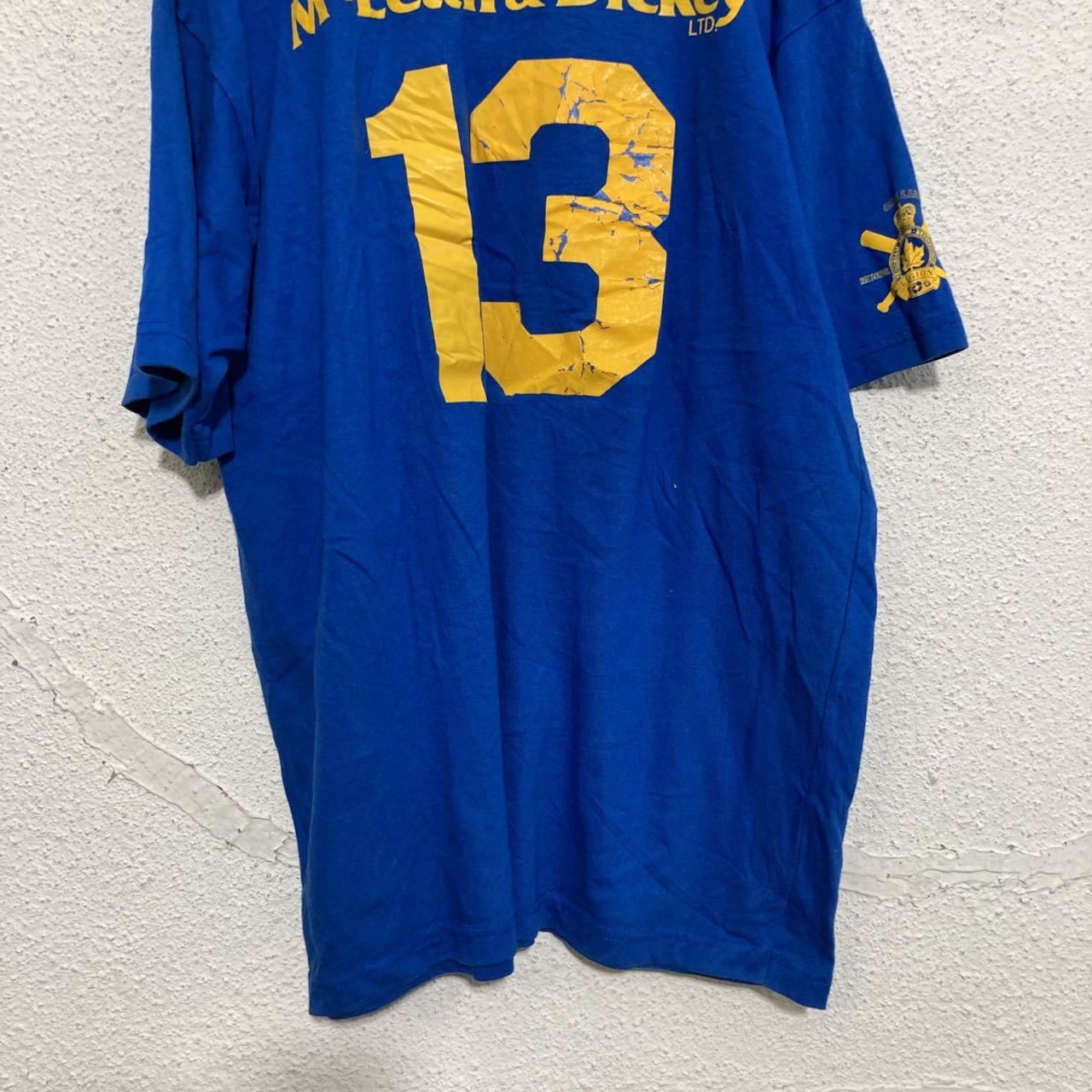 JERICO Plus 半袖 プリントTシャツ XLサイズ ヘンリーネック 青 ブルー 