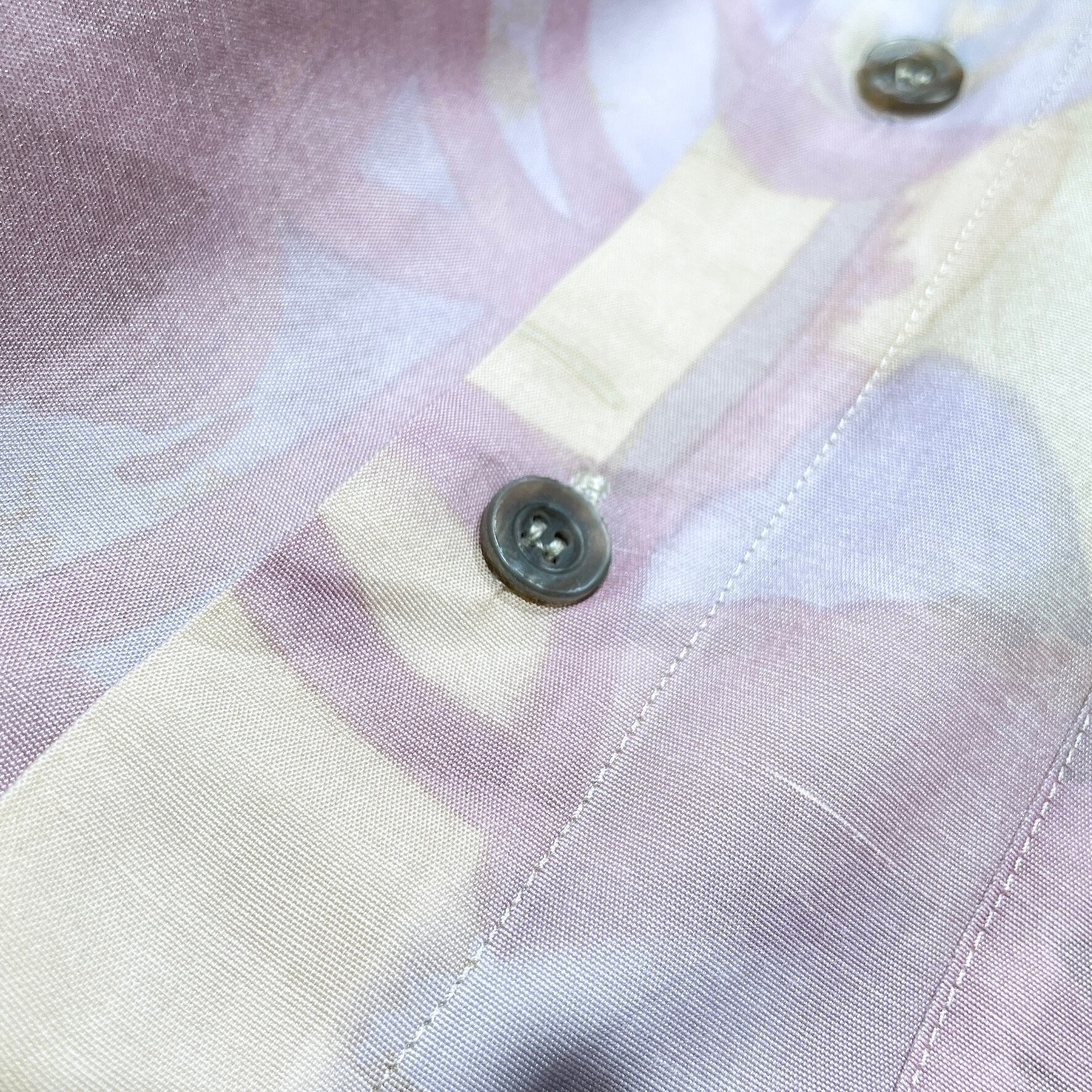 1990s Water color painting Design vintage Drape loose SS shirt