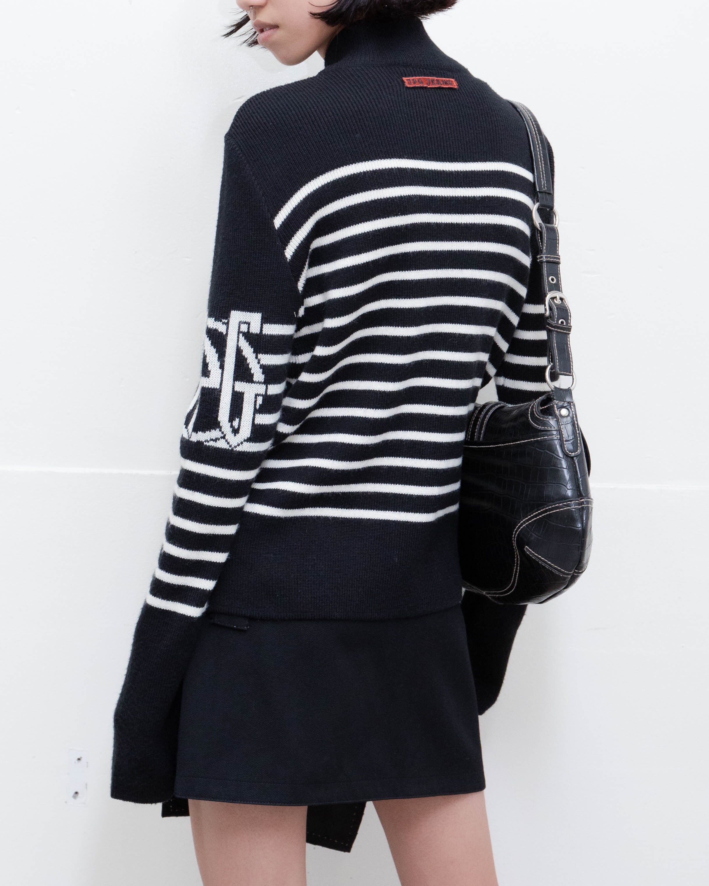 1990s Jean Paul Gaultier - striped zip-up knit jacket | LUIK FINN