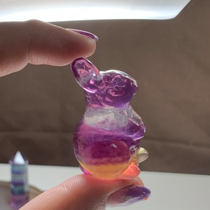 3.ペア☆カラフルフローライトうさぎさん