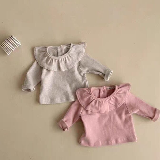 【BABY&KID】韓国風フレア無地Tシャツ