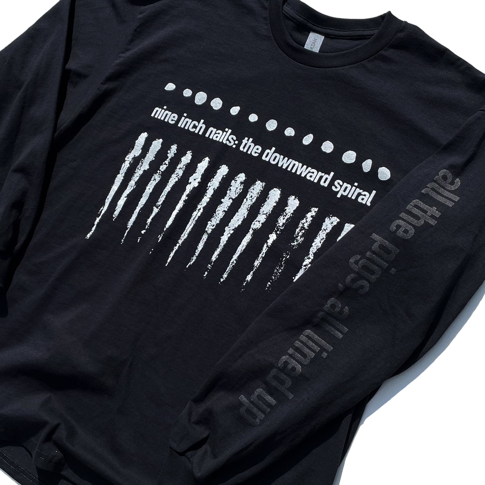 NINE INCH NAILS 「THE DOWNWARD SPIRAL」　ナインインチネイルズ　ザ ダウンワードスパイラル　袖プリント　ロンT 　 長袖Tシャツ　バンドTシャツ　2400-nin-tds 【The clone】 | oguoy/Destroy it Create it Share 