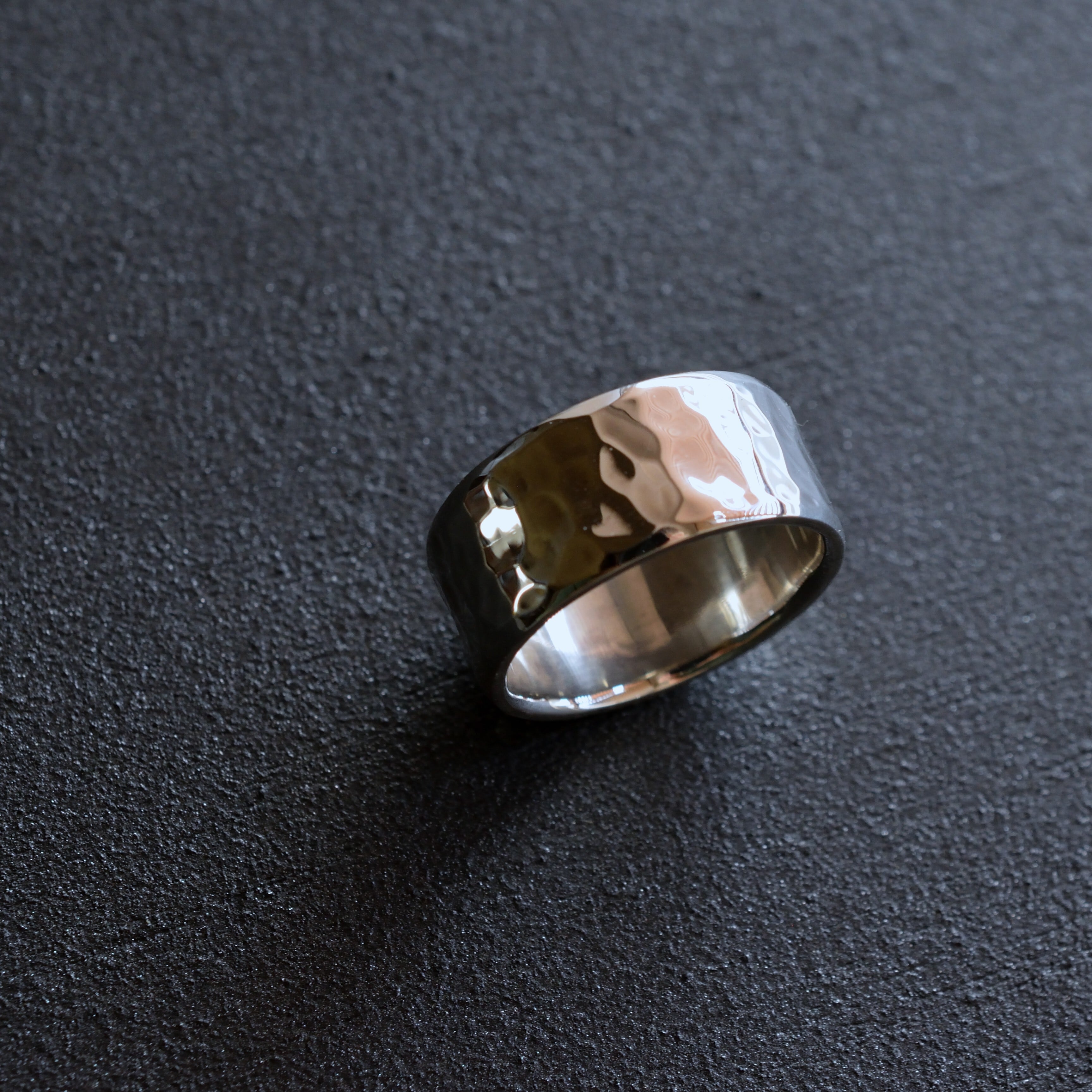 Silver950 槌目リング(L) #21