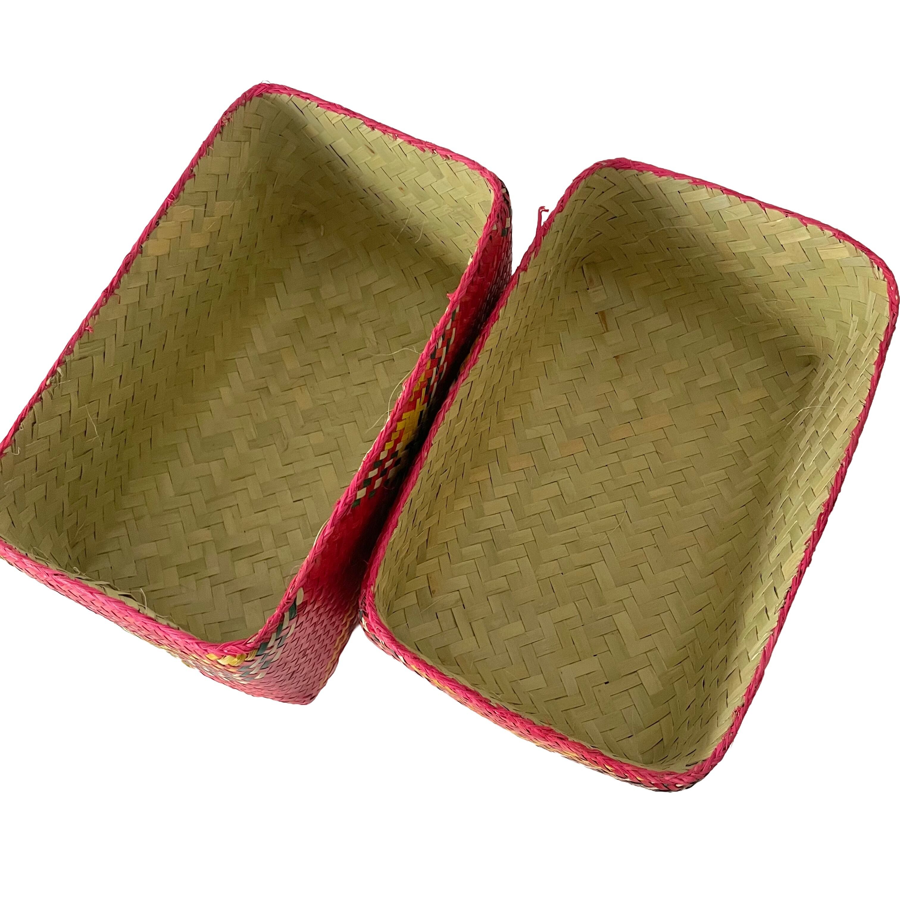 Rectangular colourful basket M w25.5cm×14.5cm×h16.5cm 四角カラフル