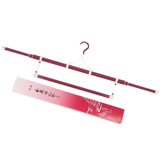[キョウエツ] ハンガー 日本製 高級 和装ハンガー 折りたたみ式 帯掛け付 伸縮式